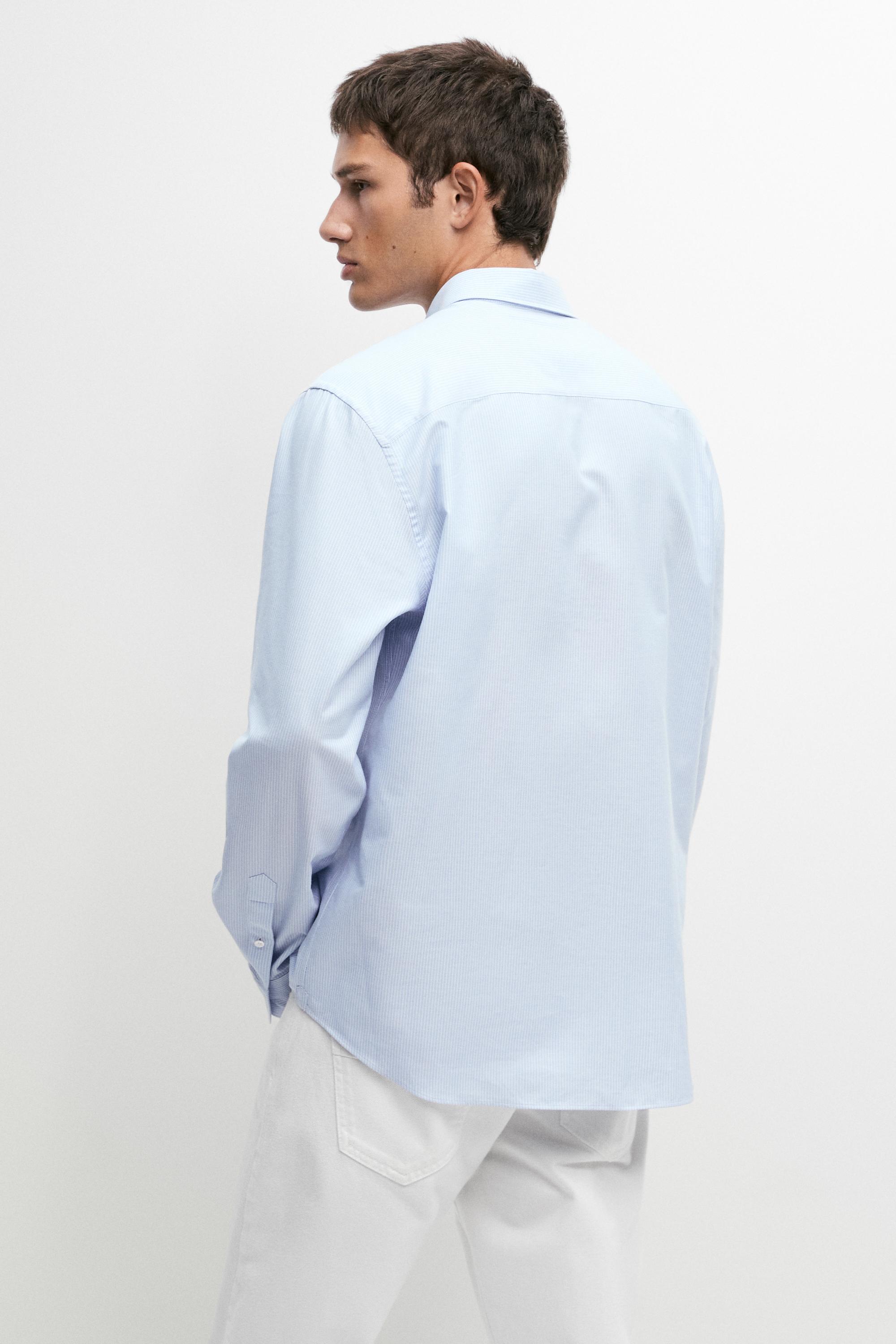 Chemise regular fit rayée 100 % coton